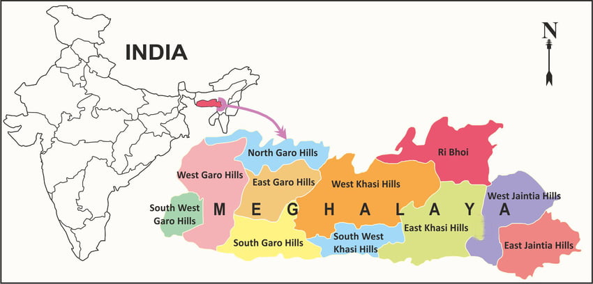 Meghalaya map