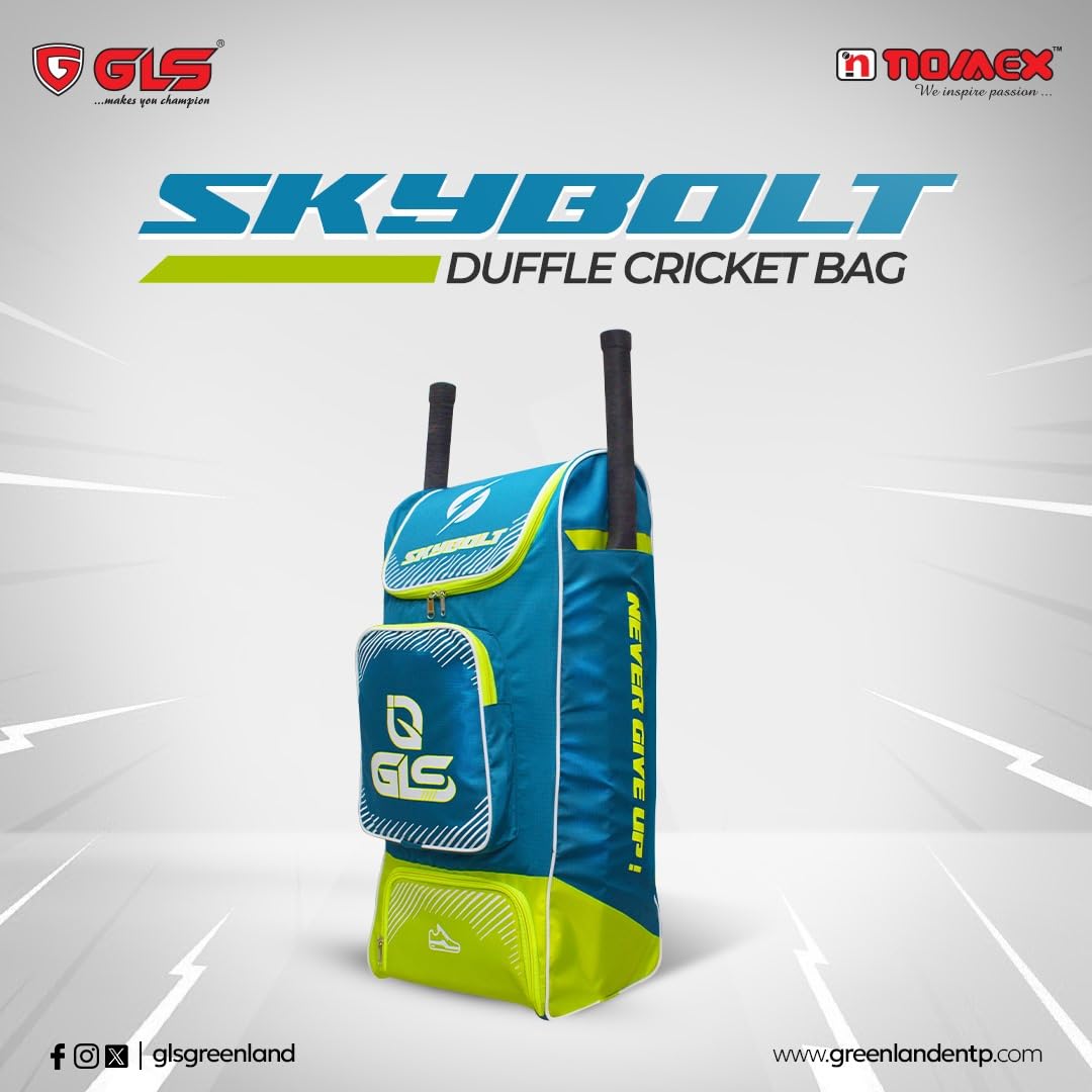 GLS SKYBOLT Duffle Cricket KIT Bag with Two BAT Pocket with Wheels