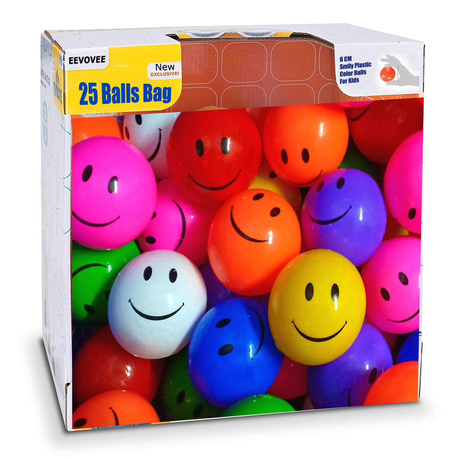 25 pcs Big Size Plastic Smiley Kids Pool Ball Kids