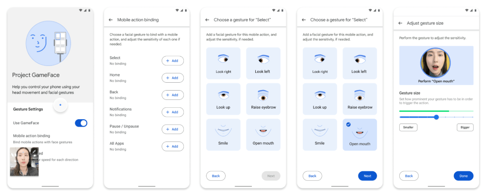 Within the API, there are 52 face blendshape values which represent the expressiveness of 52 facial gestures such as raising left eyebrow or mouth opening