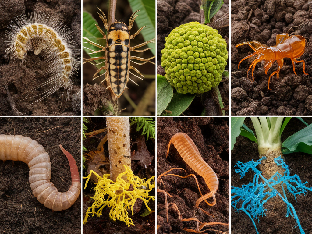 Diversity of the major life forms found in soil