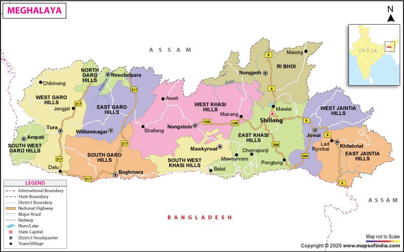 map of Meghalaya