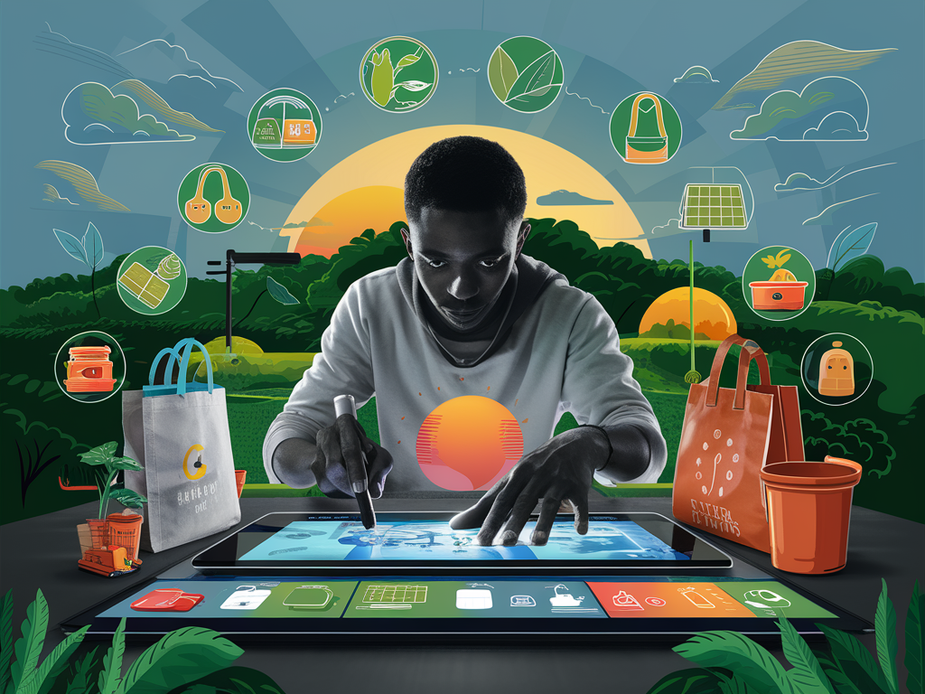 Digital products for eco-friendly living include e-books, guides, and online courses that provide information, tips, and strategies for adopting sustainable practices, reducing waste, and living more eco-consciously.