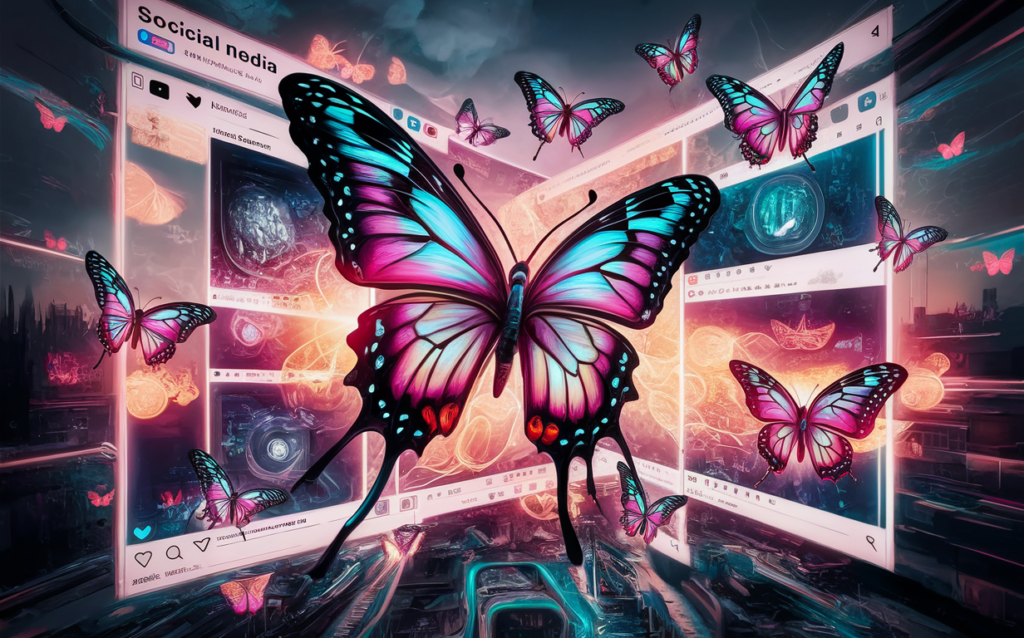 AI-powered Butterflies Social Media Network. AI-powered Butterflies Social Media Network.