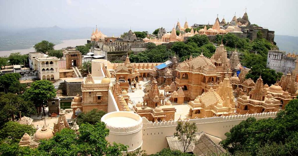 The temples of Palitana on top of a hill – sitting in the clouds!