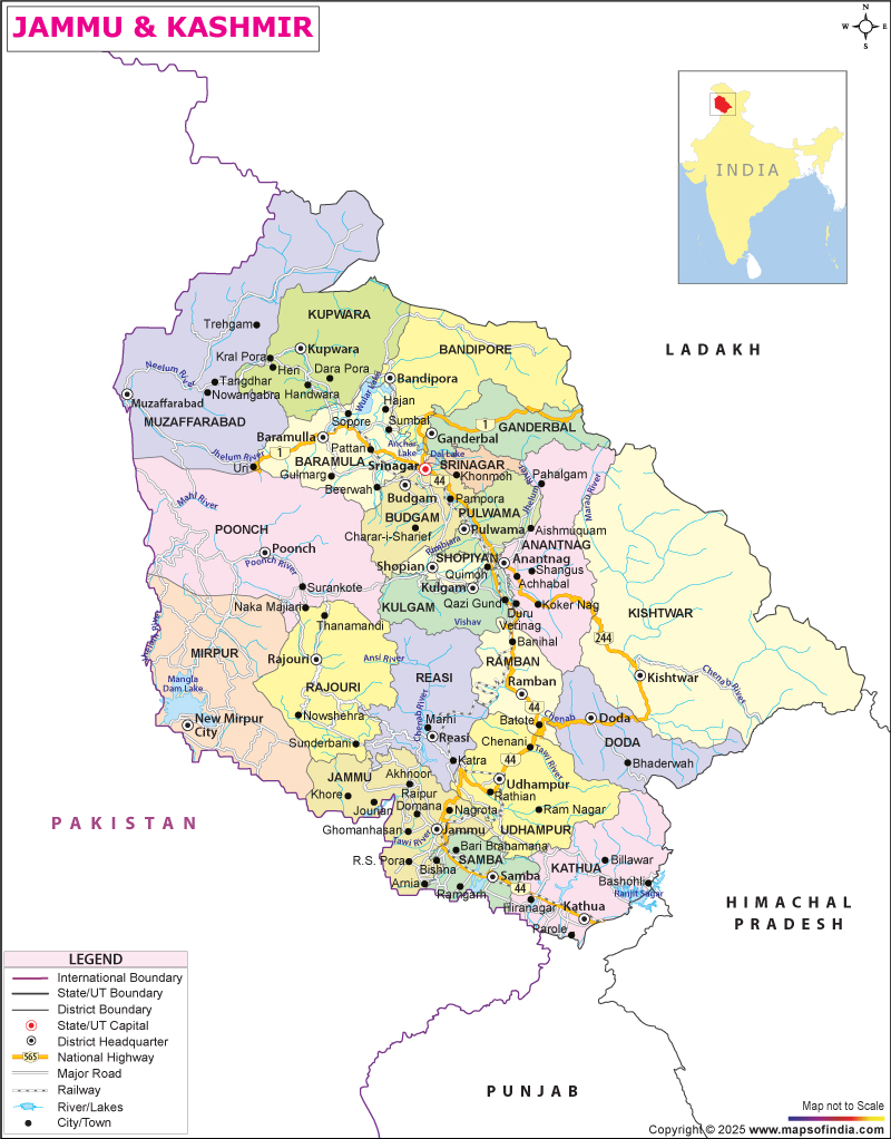 Map of jammu and kashmir