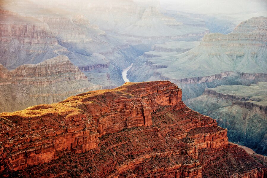 Breathtaking high angle shot of the famous Grand Canyon in Arizona