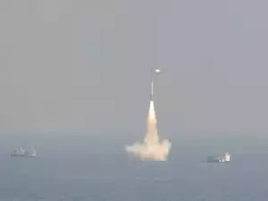 FILE PHOTO: India successfully tests K-4 submarine-launched nuclear missile from INS Arighaat