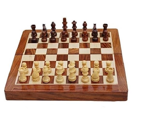 BCBESTCHESS Wooden Handcrafted Foldable Magnetic Chess Board Set with Magnetic Pieces
