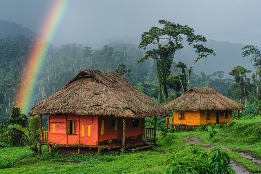 Beautiful rainbow in nature