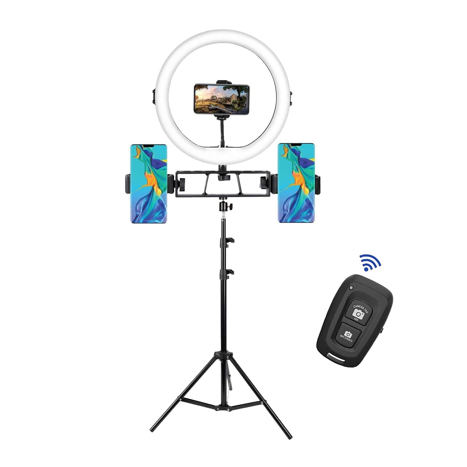 LED Ring Light with Tripod Stand & Bluetooth Remote for Mobile Phones & Camera