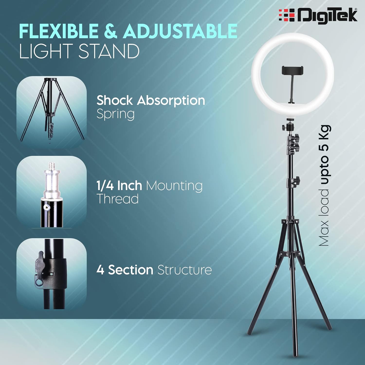 14 Inch LED Ring Light with 5ft Stand & Smartphone Mount - USB Powered, Color Switch Mode, Brightness Control, Dual Temperature - for Photo & Video Shoots, Makeup, Vlogging!